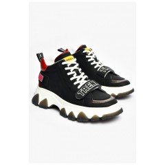 Кросівки чоловічі чорного кольору на шнурівці 200762L