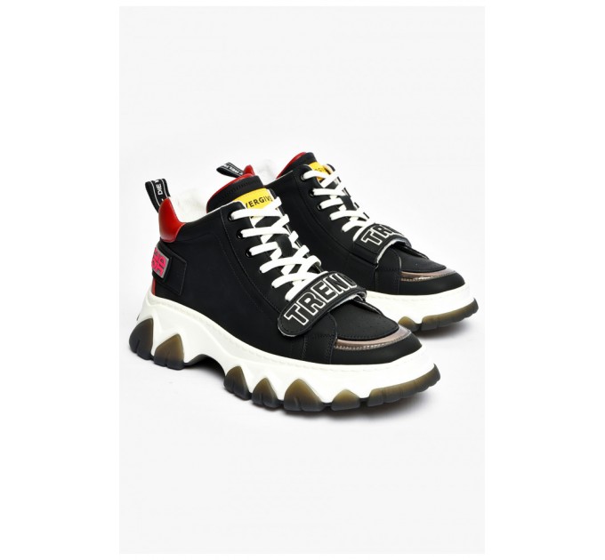 Кросівки чоловічі чорного кольору на шнурівці 200762L