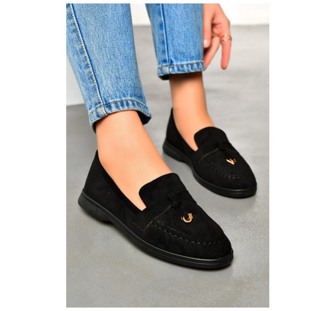 Туфли-лоферы женские черного цвета 200910L