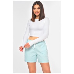Шорти жіночі напівбатальні світло-блакитного кольору 200924L Шорти жіночі напівбатальні світло-блакитного кольору 200924L