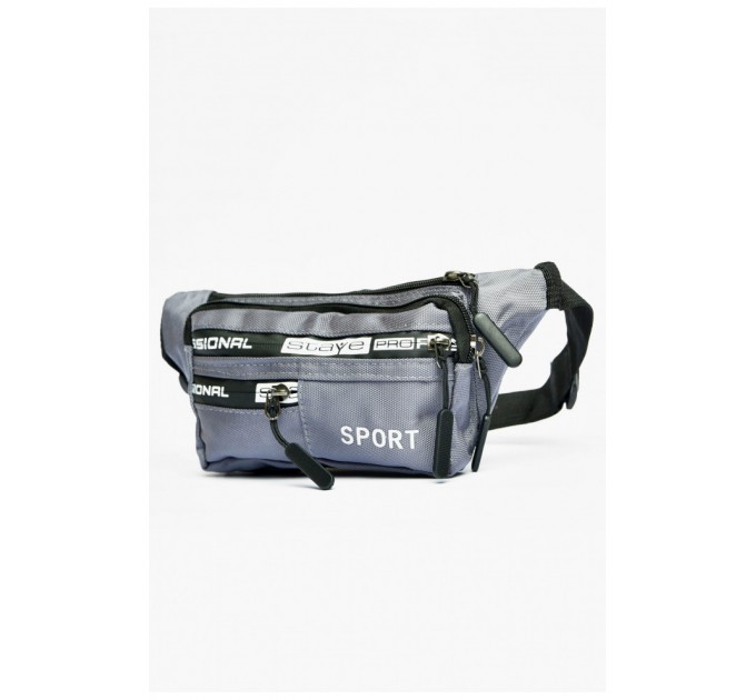 Бананка мужская текстильная серого цвета 201208L