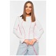 Женская кофта в рубчик белого цвета 201337L