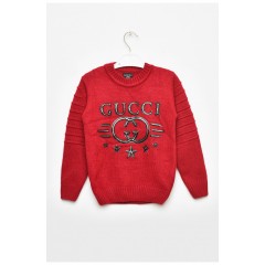 Светр дитячий для хлопчика бордового кольору 201567L