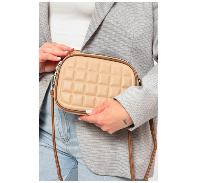 Сумка жіноча з екошкіри бежевого кольору 201802L