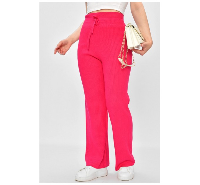 Штани жіночі однотонні рожевого кольору 201898L
