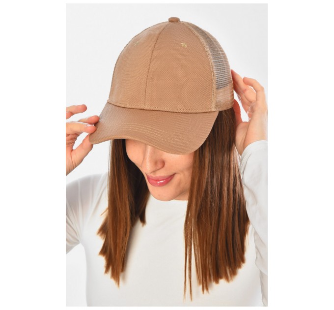Кепка жіноча темно-бежевого кольору 202019L