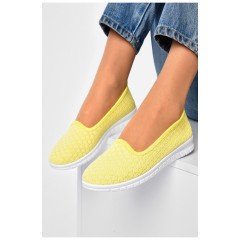 Мокасины женские желтого цвета Текстиль 202122L