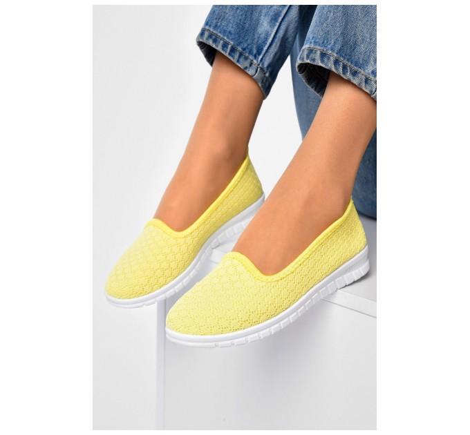 Мокасины женские желтого цвета Текстиль 202122L