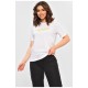 Футболка жіноча однотонна білого кольору з написом 202440L