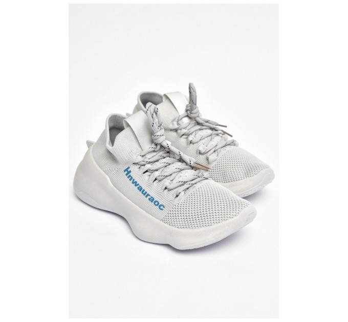 Кросівки підлітокові для хлопчика сірого кольору текстиль 202460L