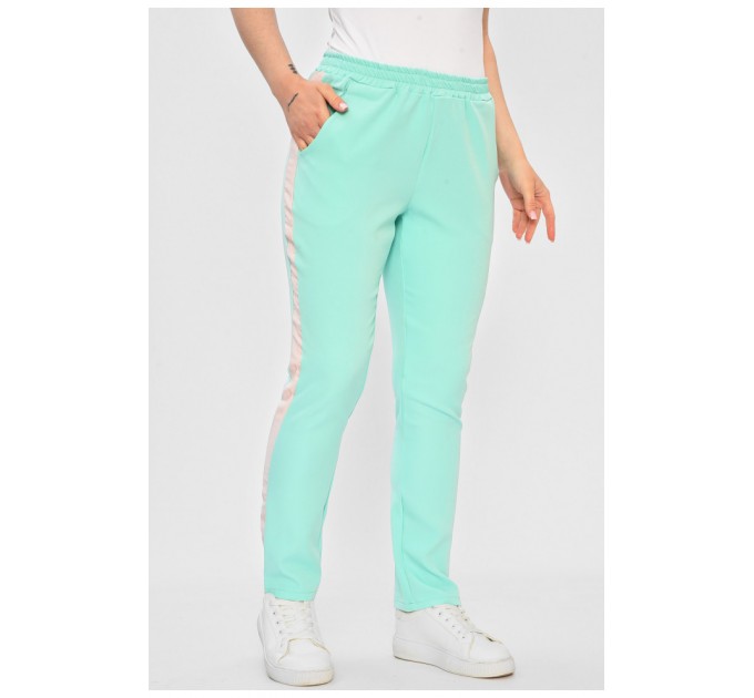 Штани жіночі однотонні м'ятного кольору 202564L