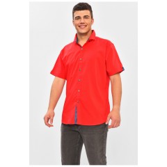 Мужская рубашка однотонная красного цвета 202908L