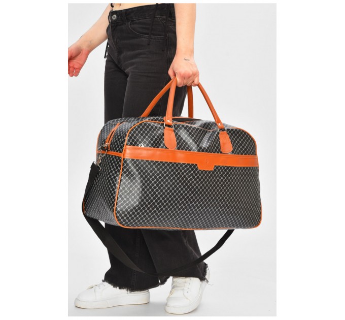 Сумка дорожня унісекс екошкіра темно-синього кольору з принтом 202935L