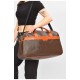 Сумка дорожня унісекс екошкіра коричневого кольору з принтом 202938L