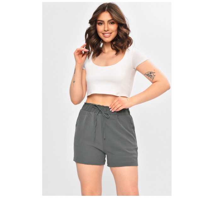 Шорти жіночі однотонні сірого кольору 203016L
