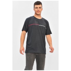 Футболка чоловіча батальна темно-сірого кольору 203051L
