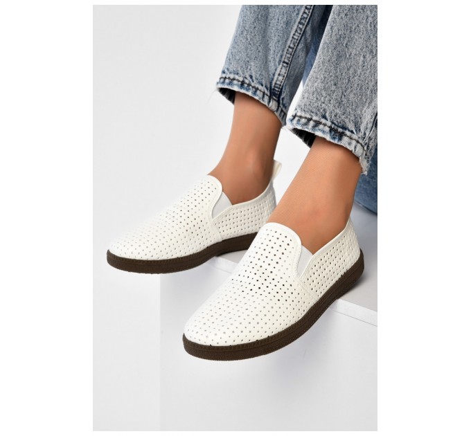 Мокасины женские белого цвета 203177L