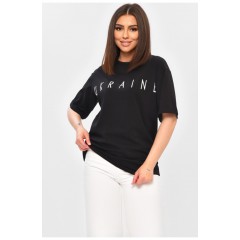 Футболка жіноча напівбатальна чорного кольору 203207L