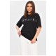 Футболка жіноча напівбатальна чорного кольору 203207L