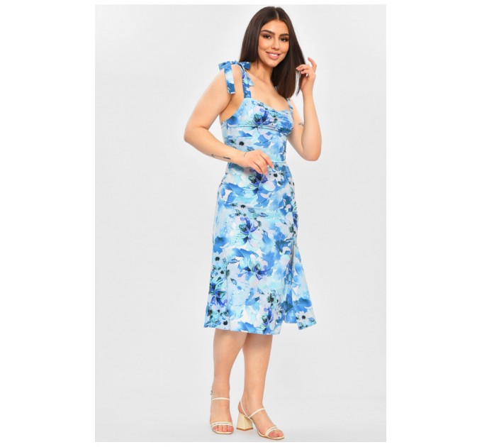 Сарафан жіночий блакитного кольору з принтом 203214L