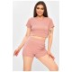 Костюм жіночий однотонний пудрового кольору 203346L
