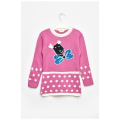 Туніка дитяча для дівчинки бузкового кольору з принтом 203362L