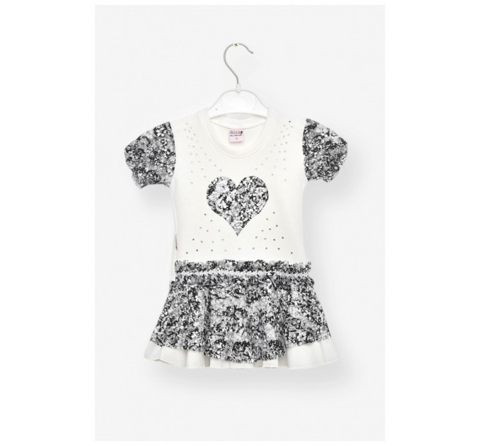 Сукня дитяча для дівчинки білого кольору з принтом 203376L