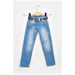 Джинсы детские для девочки голубого цвета 203458L