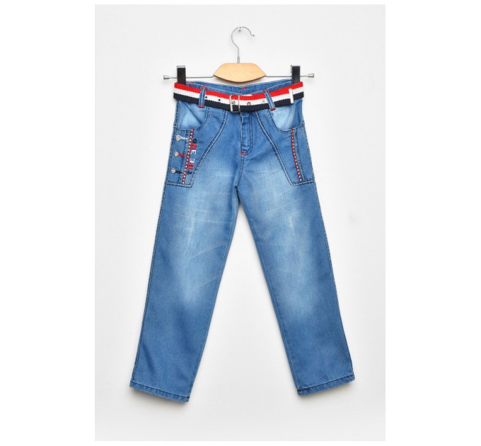 Джинсы детские для девочки голубого цвета 203460L