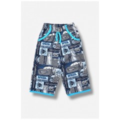 Бриджі для хлопчика блакитного кольору з принтом 203531L Бриджі для хлопчика блакитного кольору з принтом 203531L