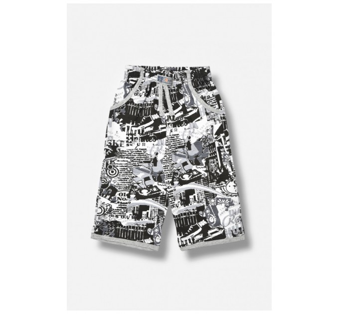 Детские бриджи для мальчика черного цвета с принтом 203533L