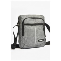 Сумка чоловіча через плече текстиль сірого кольору 203622L