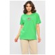 Футболка жіноча однотонна зеленого кольору з камінням 203766L