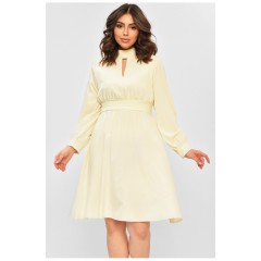 Платье женское однотонное молочного цвета 203785L