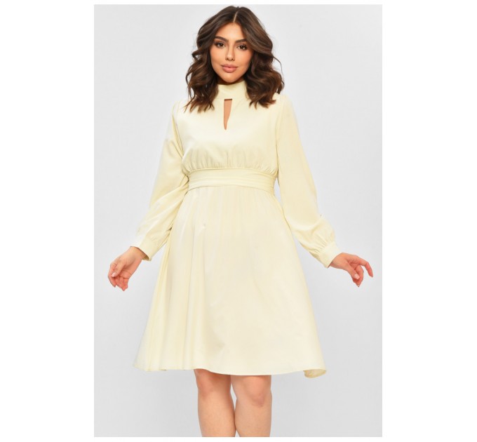 Платье женское однотонное молочного цвета 203785L