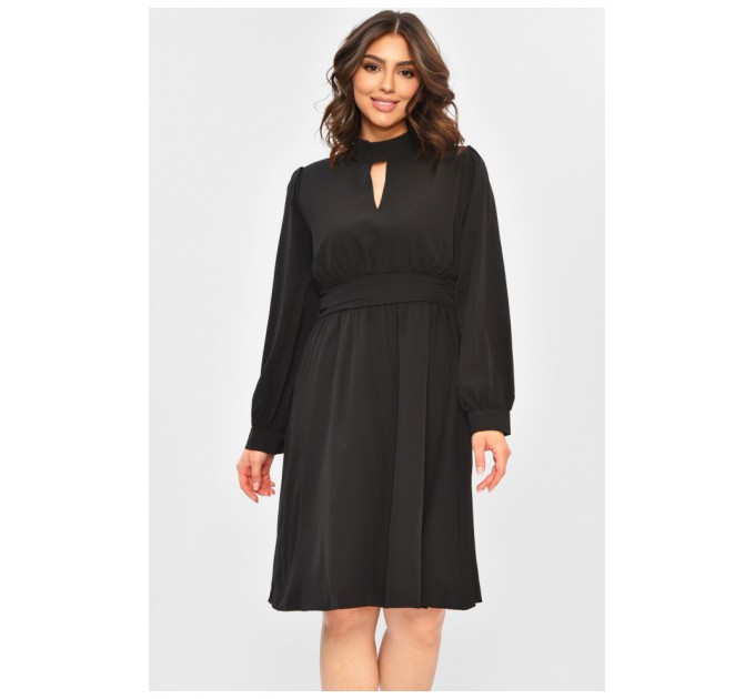 Платье женское однотонное черного цвета 203786L