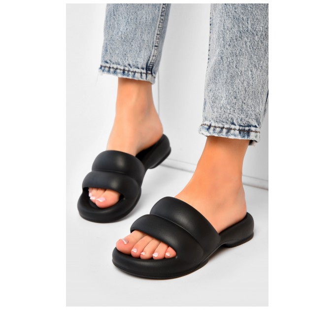 Шльопанці піна жіночі чорного кольору 203810L