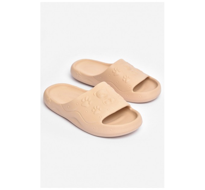 Шлепанцы детские для девочки пена бежевого цвета 203858L