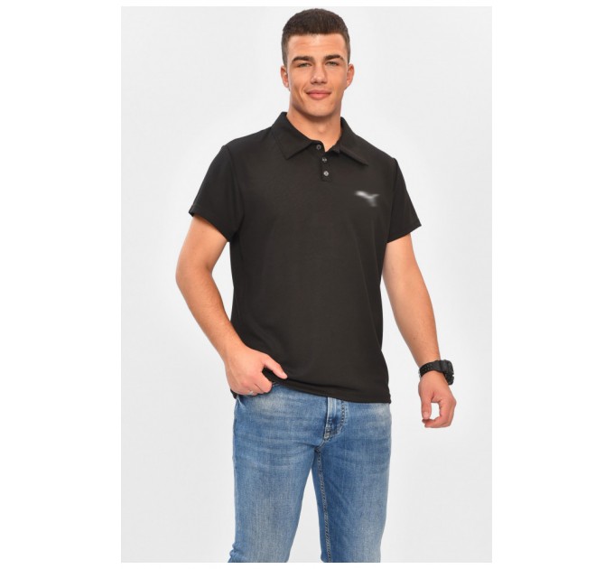 Футболка чоловіча поло чорного кольору 204258L