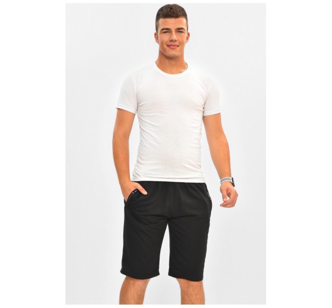 Шорты мужские батальные черного цвета 204555L