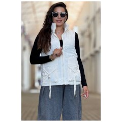 Жилетка женская молочного цвета 204586L