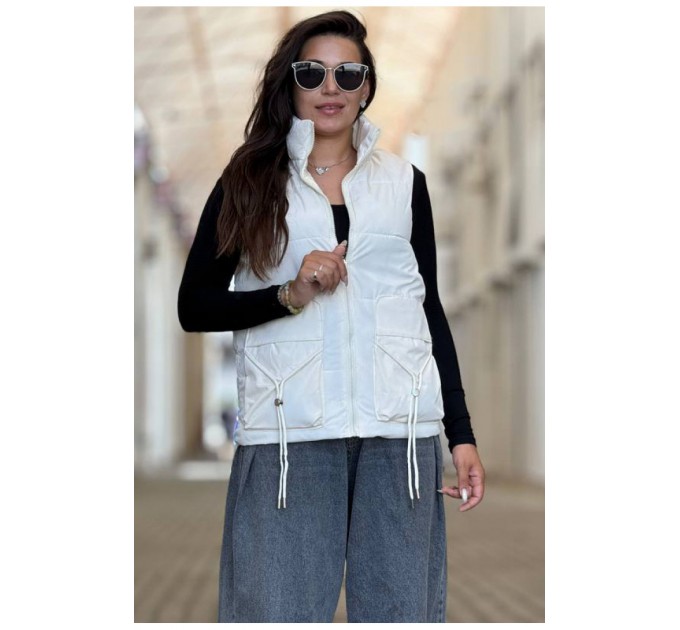 Жилетка женская молочного цвета 204586L