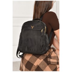 Рюкзак жіночий однотонний чорного кольору 204655L