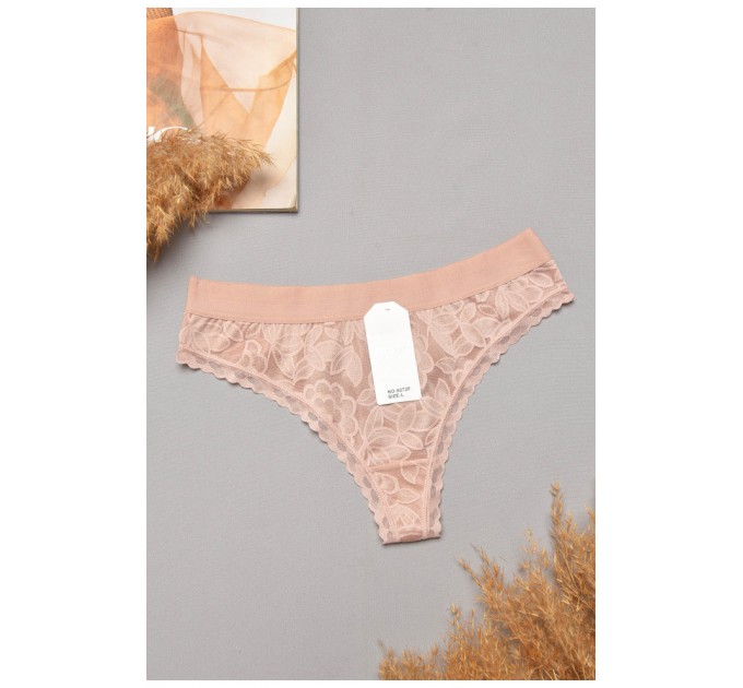 Стрінги жіночі однотонні світло-рожевого кольору 204786L
