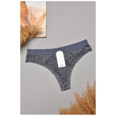 Стрінги жіночі однотонні сірого кольору 204793L Стрінги жіночі однотонні сірого кольору 204793L