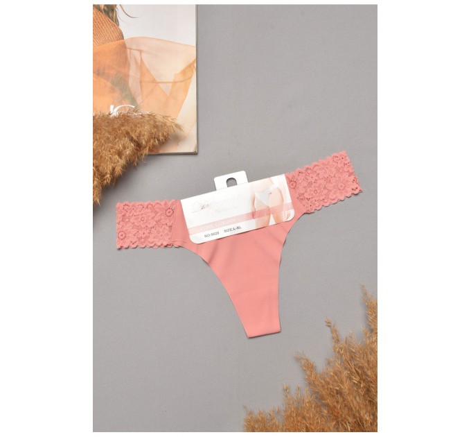 Стринги женские однотонные розового цвета 204830L