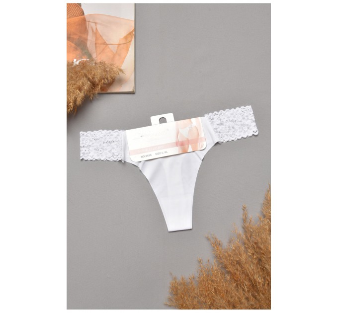 Стрінги жіночі однотонні білого кольору 204831L