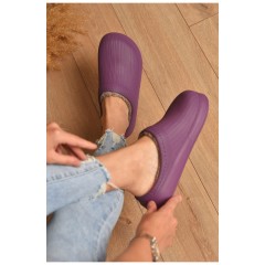 Галоши женские без задника утепленные бордового цвета 204894L