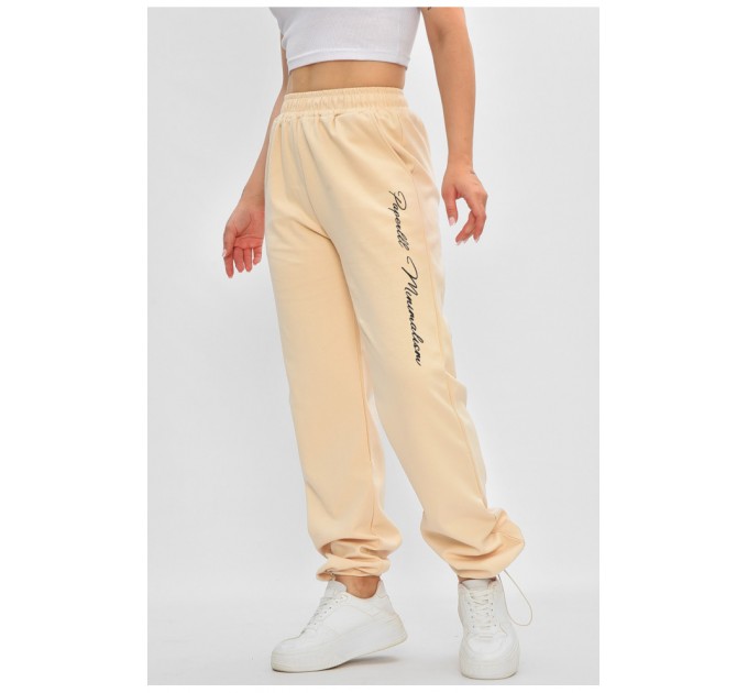 Спортивні штани жіночі темно-бежевого кольору 204903L