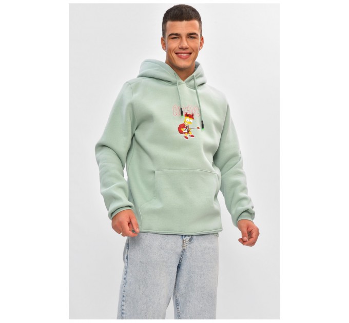 Худые мужские на флисе мятного цвета с принтом 205037L